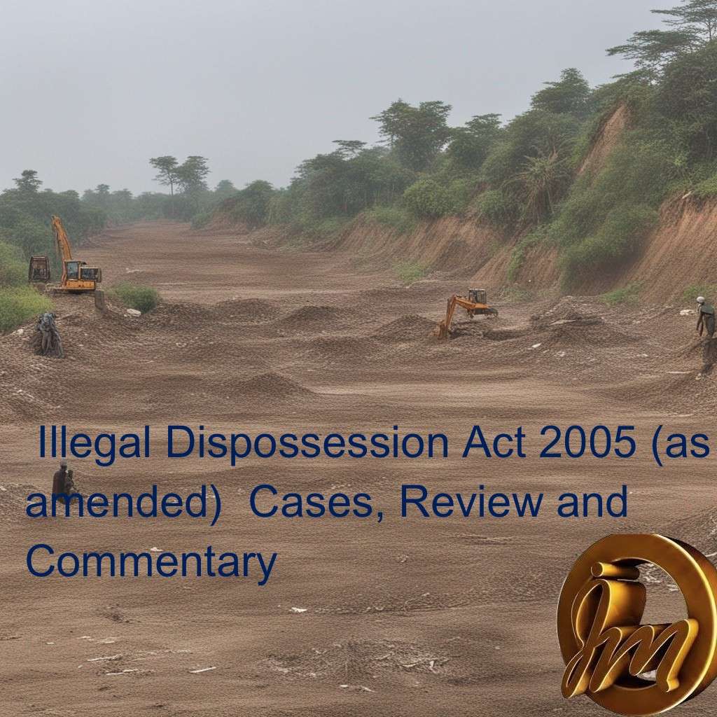 Illegal Dispossession Act 2005 (as amended) Cases, Review and Commentary
